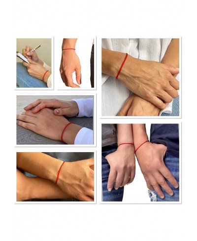 3-Pack) Red String Bracelets - Bulk Pack of 3 Nylon Red Cord Bracelet  Adjustabl