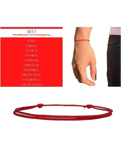 3-Pack) Red String Bracelets - Bulk Pack of 3 Nylon Red Cord Bracelet  Adjustabl